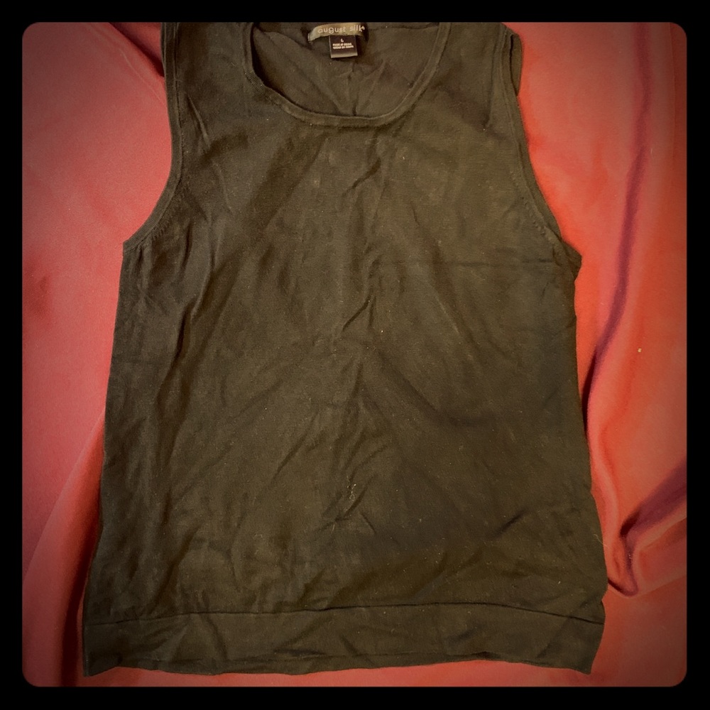 August Silk black sleeveless camisole shell